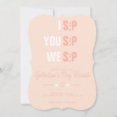 Roze Galentine's Champagnebruiloft Uitnodiging (Voorkant)