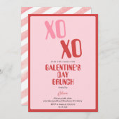 Roze Galentine's Day Feest Brunch Vriendschap Kaart (Voorkant / Achterkant)