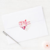 Roze galentines hart sticker (Envelop)