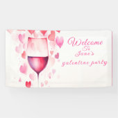 Roze galentines spandoek (Horizontaal)