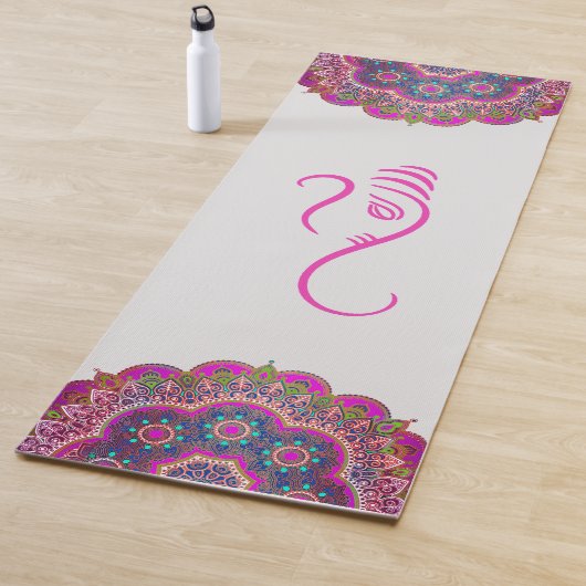 Roze Ganesha en Mandalas Yoga Mat (In situ)