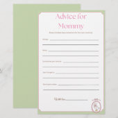 Roze Gans Baby Shower Advies voor Moeders Gamekaar (Voorkant / Achterkant)