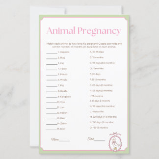 Roze Gans Baby Shower Dier Zwangerschap Spelkaart