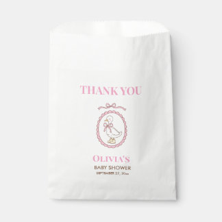 Roze Gans Baby Shower Favor Zakken | Persoonlijk Bedankzakje