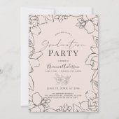 Roze Gardenia Floral Afstuderen Kaart (Voorkant)