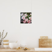 Roze Gardenias Bloemenkunst Print Poster (Keuken)