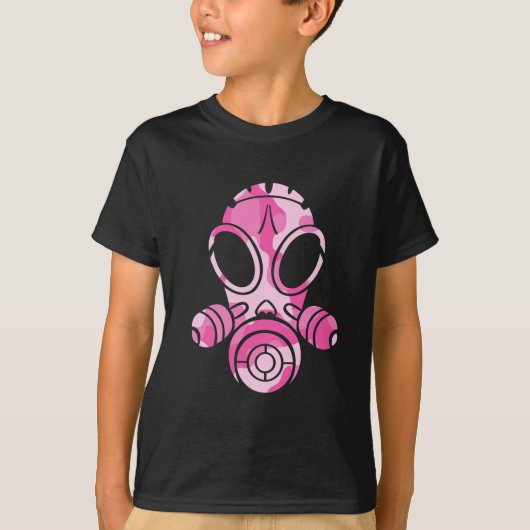 roze gasmaskercamera t-shirt (Voorkant)