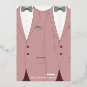 Roze Gay Bruiloft Nodigt Echt Roos Gouden Folie Folie Uitnodiging (Achterkant)