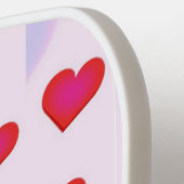 Roze gearceerde hartenpatroon pickleball paddle (Links Detail)