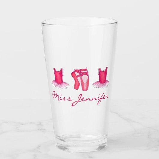 Roze geballet Pointe Shoes Tutu Ballerina Dance Glas (Voorkant)