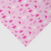Roze gebatterde Longhorns patroon Tissuepapier (Detail)