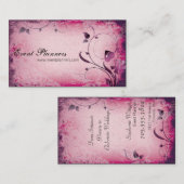 Roze  gebeurtenisplanner Leafy Visitekaartje (Voorkant / Achterkant)