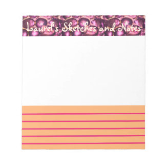 Roze, gebluste glam, kleine schets en notitiepad notitieblok
