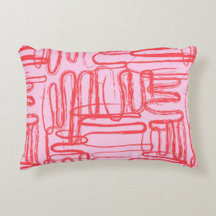 Roze gebogen kronkelige abstracte moderne accent kussen