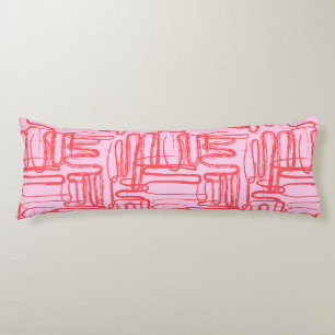 Roze gebogen kronkelige abstracte moderne lichaamskussen