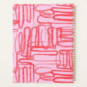 Roze gebogen kronkelige abstracte moderne planner (Achterkant)