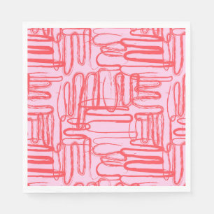 Roze gebogen kronkelige abstracte moderne servet
