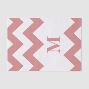 Roze gebold Chevron met monogram Tissuepapier
