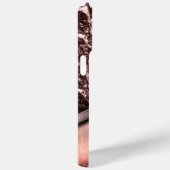 Roze geborsteld metaal en metaalsteen monogram Case-Mate iPhone case (Achterkant / Rechts)