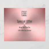 Roze Geborsteld Metaal Salon Sjabloon Flyer (Achterkant)