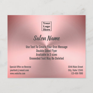 Roze Geborsteld Metaal Salon Sjabloon Flyer