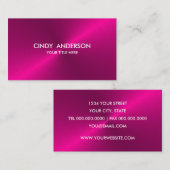 Roze geborsteld metalen glans visitekaartje (Voorkant / Achterkant)