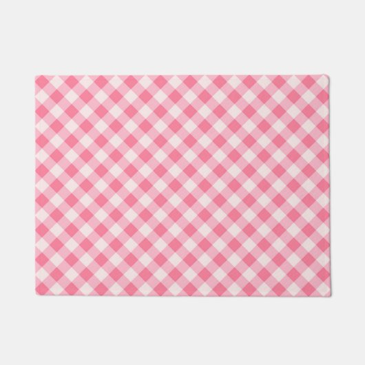 Roze gecheckte fashionable Squares Classy Trendy Deurmat (Voorkant)