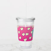 Roze gecomprimeerde eieren Ombre Monogram Aangepas Acryl Drinkbeker (Rechts)