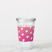 Roze gecomprimeerde eieren Ombre Monogram Aangepas Acryl Drinkbeker (Achterkant)