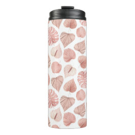 Roze gedroogde bladeren thermosbeker