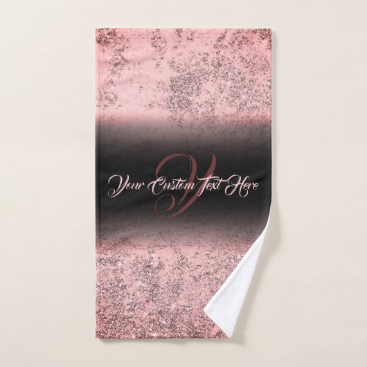 Roze gedrukte glinsterend effect Bling Glam Bad Handdoek (Handdoek)