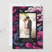 Roze gedurfde bloem bedankkaart (Voorkant)