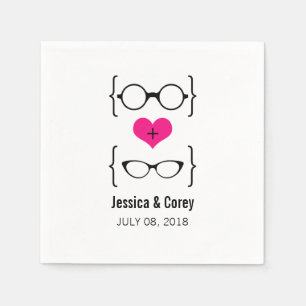 Roze Geeky Glasses Paper Napkins Servetten