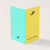 Roze Geel Blauw Elegant Moderne Monogram Sjabloon Visitekaartjes (Buitenkant)