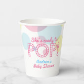 Roze Geel Blauw Klaar voor Pop Baby shower Papieren Bekers (Achterkant)