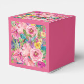 Roze Geel Bloemen 90ste Verjaardag Bedankdoosjes (Achterkant)