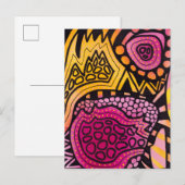 Roze Geel Boho Abstracte Briefkaart (Voorkant / Achterkant)