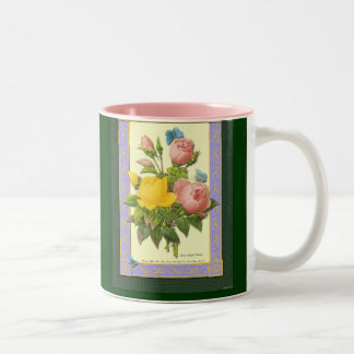 Roze Geel Botanische Rozen Koffie Mok