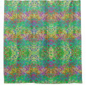 Roze geel en groen glitter douchegordijn (Voorkant)