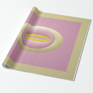 Roze geel en met roomnoten gevormd ontwerp cadeaupapier