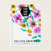 Roze geel Florence Logo display Visitekaartje (Voorkant)