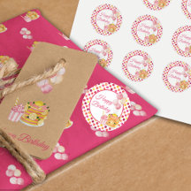 Roze Geel Gelukkige Verjaardag Polka Dot