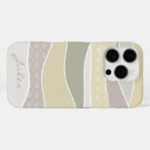 Roze Geel Groen Curve Stripe Abstracte Golven Naam Case-Mate iPhone Case (Achterkant (horizontaal))