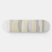 Roze Geel Groen Curve Stripe Abstracte Golven Naam Skateboard (Horizontaal)