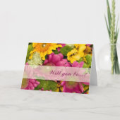 Roze geel & groen Gerbera zijn mijn bruidsmeisje k (Voorkant)