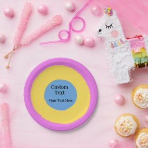 Roze Geel Lichtblauw Levendig Ontwerp Aangepaste T Papieren Bordje