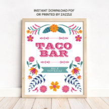 Roze Geel Mexicaans Fiesta Taco Bar Bord