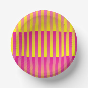 Roze Geel Oranje Gestreepte Patroon Papieren Kommen