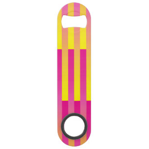 Roze Geel Oranje Gestreepte Patroon Speed Flessenopener