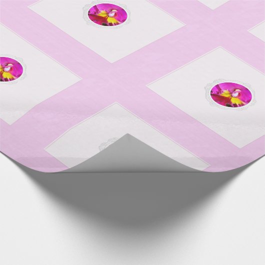 Roze, geel, orchidee Moederdag- omlooppapier Cadeaupapier (Hoek)